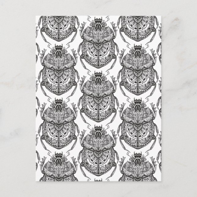 Pattern With Hand Doodle Postcard (Front)