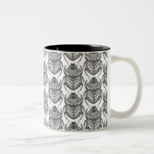 Pattern With Hand Doodle Two-Tone Coffee Mug