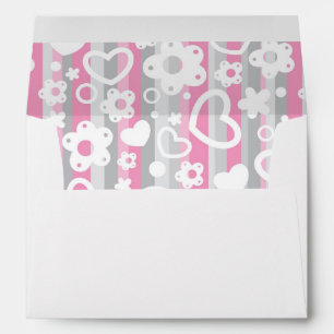 Pattern with Hearts and Flowers Envelope