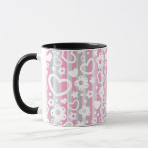 Pattern with Hearts and Flowers Mug