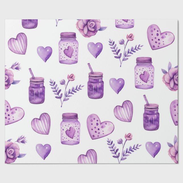 pattern with hearts for valentine's day  wrapping paper (Seam)