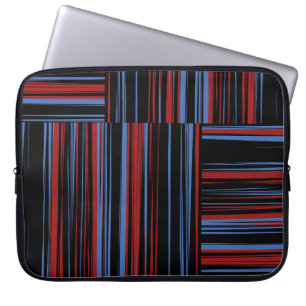 Pattern with horizontal and vertical coloured band laptop sleeve