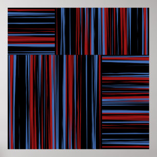 Pattern with horizontal and vertical coloured band poster