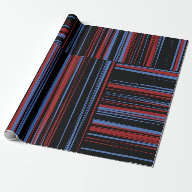 Pattern with horizontal and vertical coloured band wrapping paper (Unrolled)