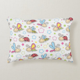 pattern with insects decorative cushion