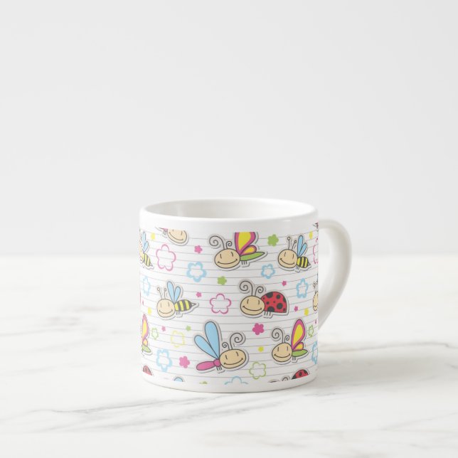 pattern with insects espresso cup (Front Right)