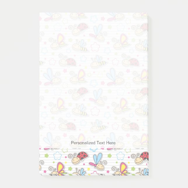 pattern with insects post-it notes (Front)