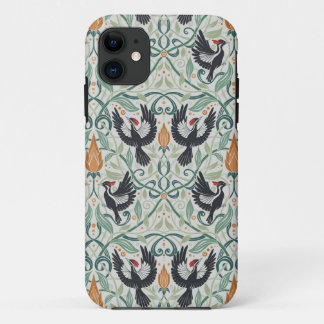 Pattern with Ivory-billed woodpeckers iPhone 11 Case