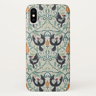Pattern with Ivory-billed woodpeckers iPhone X Case