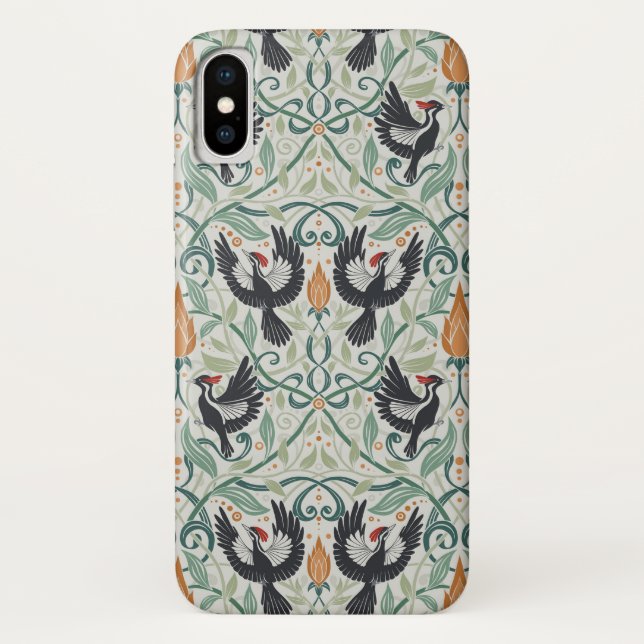 Pattern with Ivory-billed woodpeckers Case-Mate iPhone Case (Back)