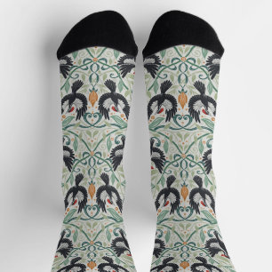 Pattern with Ivory-billed woodpeckers Socks