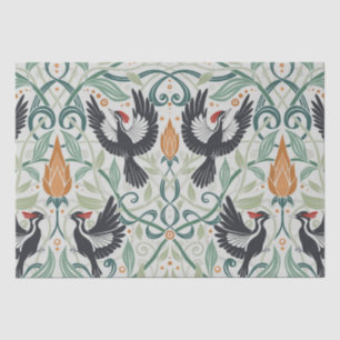 Pattern with Ivory-billed woodpeckers Tissue Paper