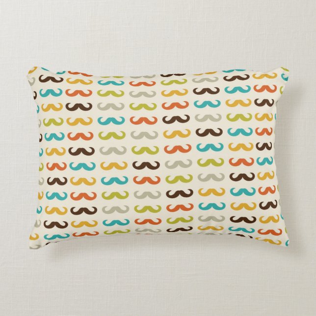 Pattern with moustache decorative cushion (Front)
