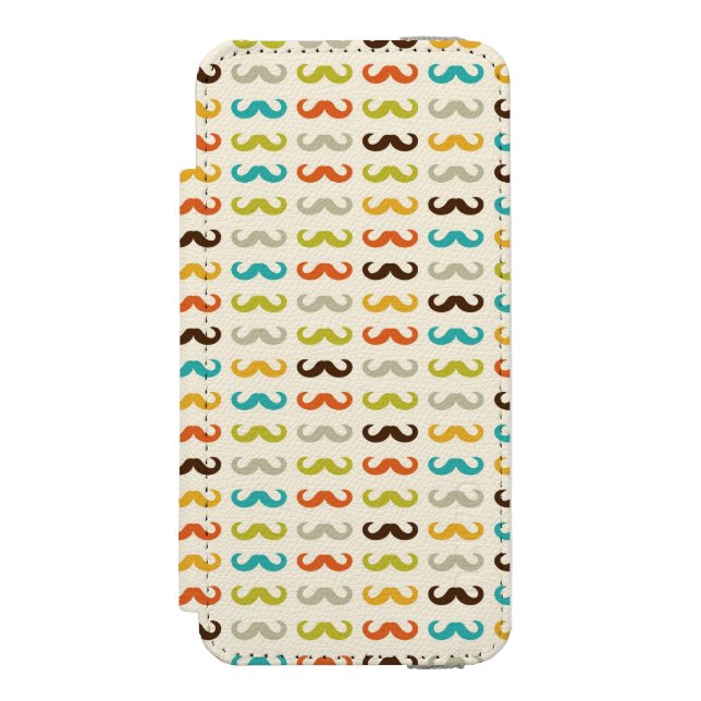 Pattern with moustache incipio iPhone wallet case (Folio Front)