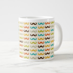 Pattern with moustache large coffee mug