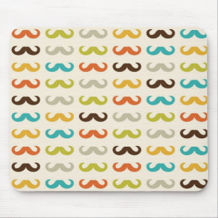 Pattern with moustache mouse mat