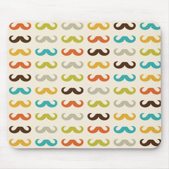 Pattern with moustache mouse mat (Front)