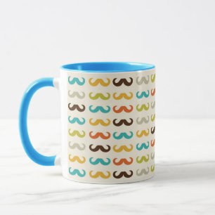 Pattern with moustache mug