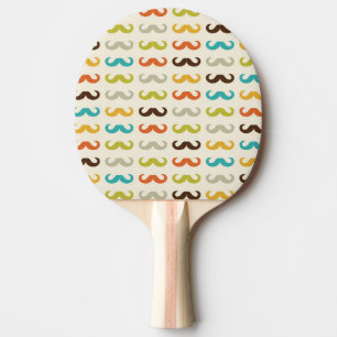 Pattern with moustache ping pong paddle