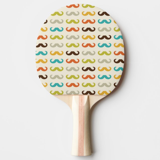 Pattern with moustache ping pong paddle (Front)