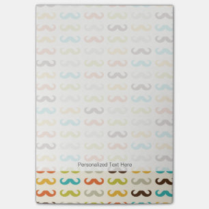 Pattern with moustache post-it notes