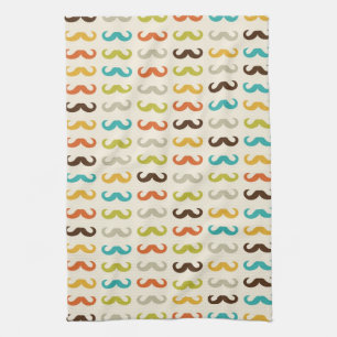 Pattern with moustache tea towel