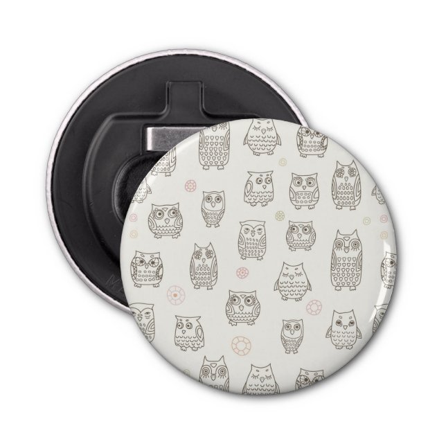 Pattern with owls bottle opener (Front)