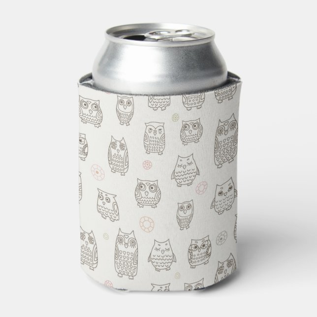 Pattern with owls can cooler (Can Front)