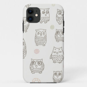 Pattern with owls iPhone 11 case