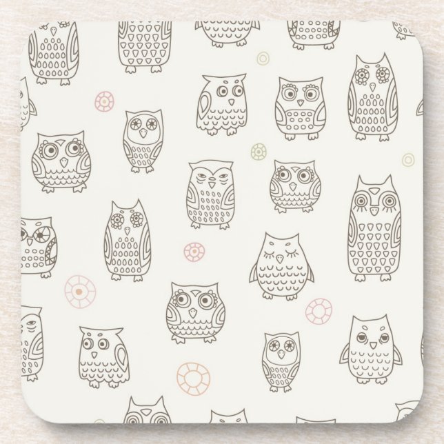 Pattern with owls coaster (Front)