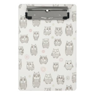 Pattern with owls mini clipboard