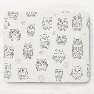 Pattern with owls mouse mat