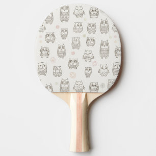 Pattern with owls ping pong paddle