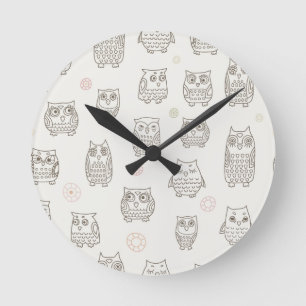 Pattern with owls round clock