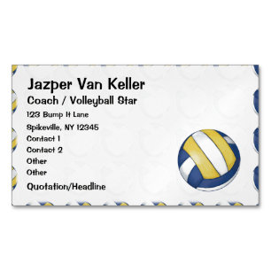 Pattern with Painted Volleyball Magnetic Business Card