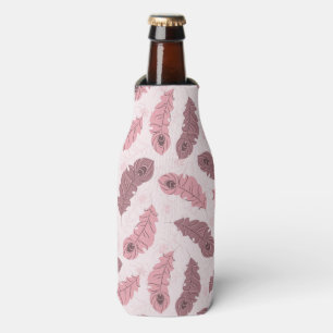 pattern with peacock feathers bottle cooler