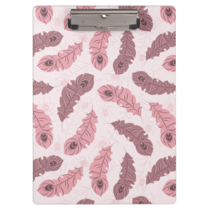 pattern with peacock feathers clipboard
