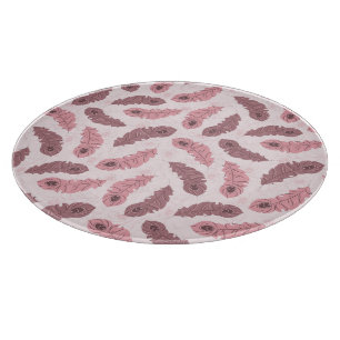 pattern with peacock feathers cutting board