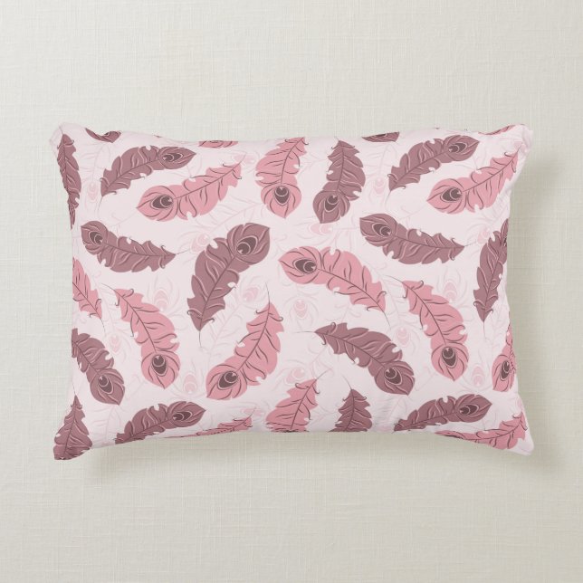 pattern with peacock feathers decorative cushion (Front)