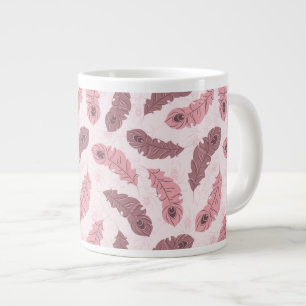 pattern with peacock feathers large coffee mug
