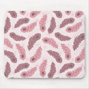 pattern with peacock feathers mouse mat