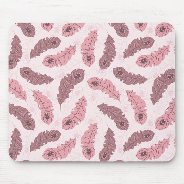 pattern with peacock feathers mouse mat (Front)