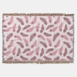 pattern with peacock feathers throw blanket