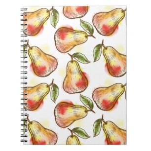 Pattern with pear notebook