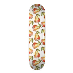 Pattern with pear skateboard