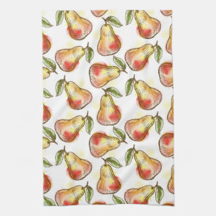 Pattern with pear tea towel