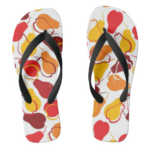 Pattern with pears flip flops