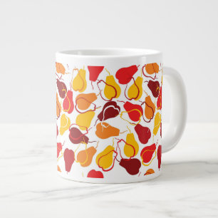 Pattern with pears large coffee mug