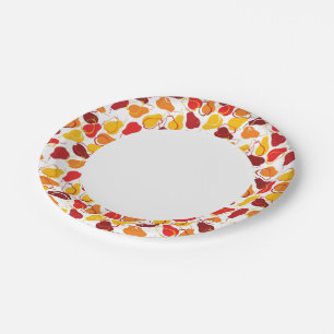 Pattern with pears paper plate