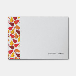 Pattern with pears post-it notes